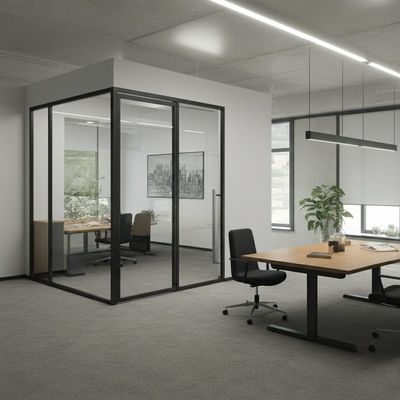 comprare Profili di alluminio con sistemi di pareti divisorie in vetro a doppio vetro per uffici online manufacture