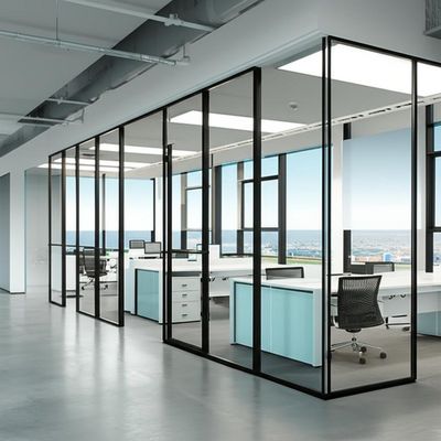 Un buon prezzo. Single Glazed Office Glass Partition Wall with Sound Insulation and 108mm/90mm Thickness for Panoramic System in linea