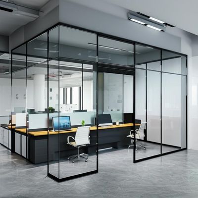 Un buon prezzo. Single Glazed Aluminium Frame Glass Partition Wall with 30-42dB Sound Insulation and Customizable Design for Sturdy Durable Office Use in linea