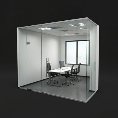 Installazione di pareti divisorie in vetro per ufficio senza cornice