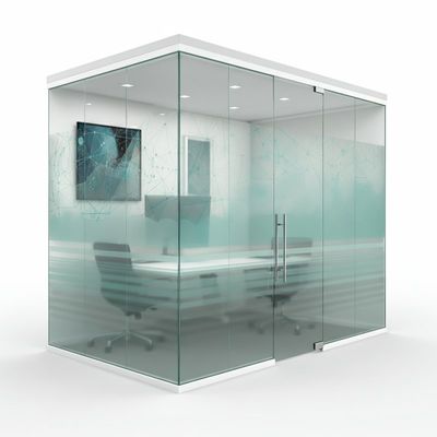 Pareti di vetro senza cornice con vetro d'arte per il design dell'ufficio moderno