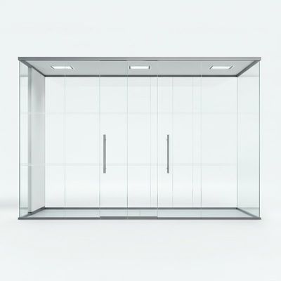 Parete divisoria in vetro di alluminio moderno con porte oscillanti